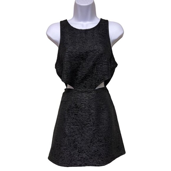 Mink Pink Christie Black Cut Out Mini Sleeveless Dress Party Women's Size Large - Picture 1 of 13